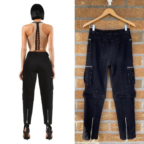 I.AM.GIA Ursa Convertible Black Cargo jeans medium - Picture 3 of 14